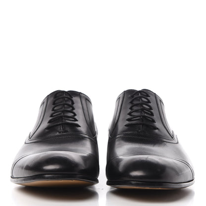 Gucci Calfskin Mens Wingtip Oxford Loafers 9 Black 2 of 11