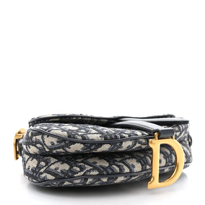 Christian Dior Oblique Mini Saddle Bag Blue 4 of 12