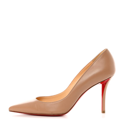 Christian Louboutin Shiny Nappa Apostrophy 85 Pumps 37 Nude 1 of 9