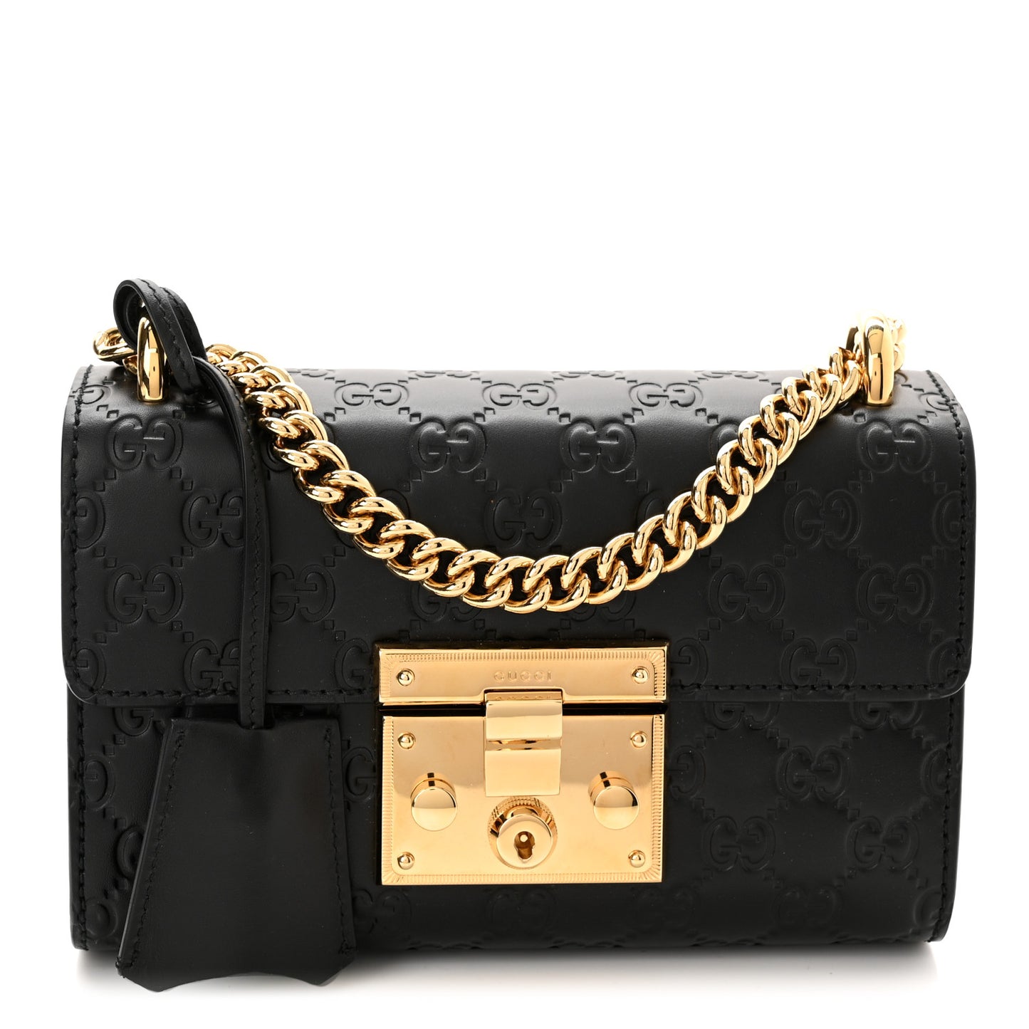 Guccissima Small Padlock Shoulder Bag Black
