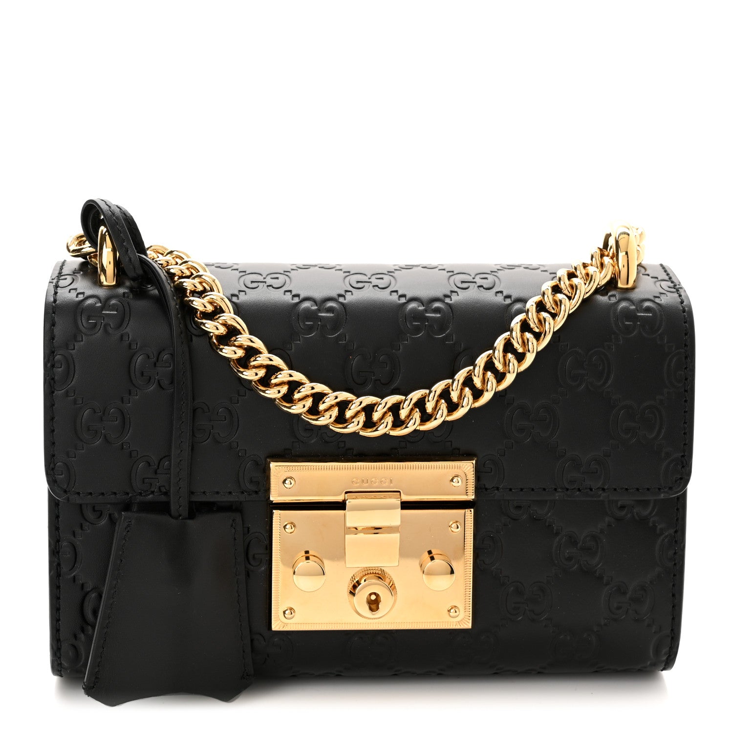 Gucci Guccissima Small Padlock Shoulder Bag Black 1 of 10