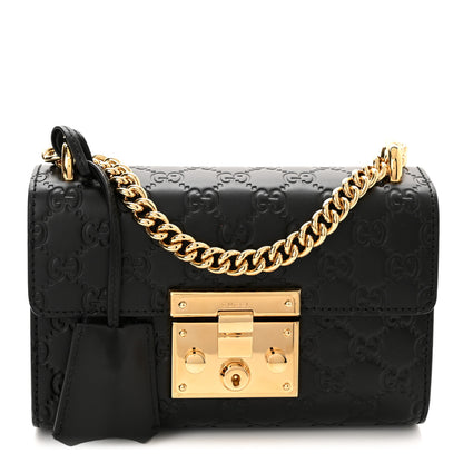 Gucci Guccissima Small Padlock Shoulder Bag Black 1 of 10