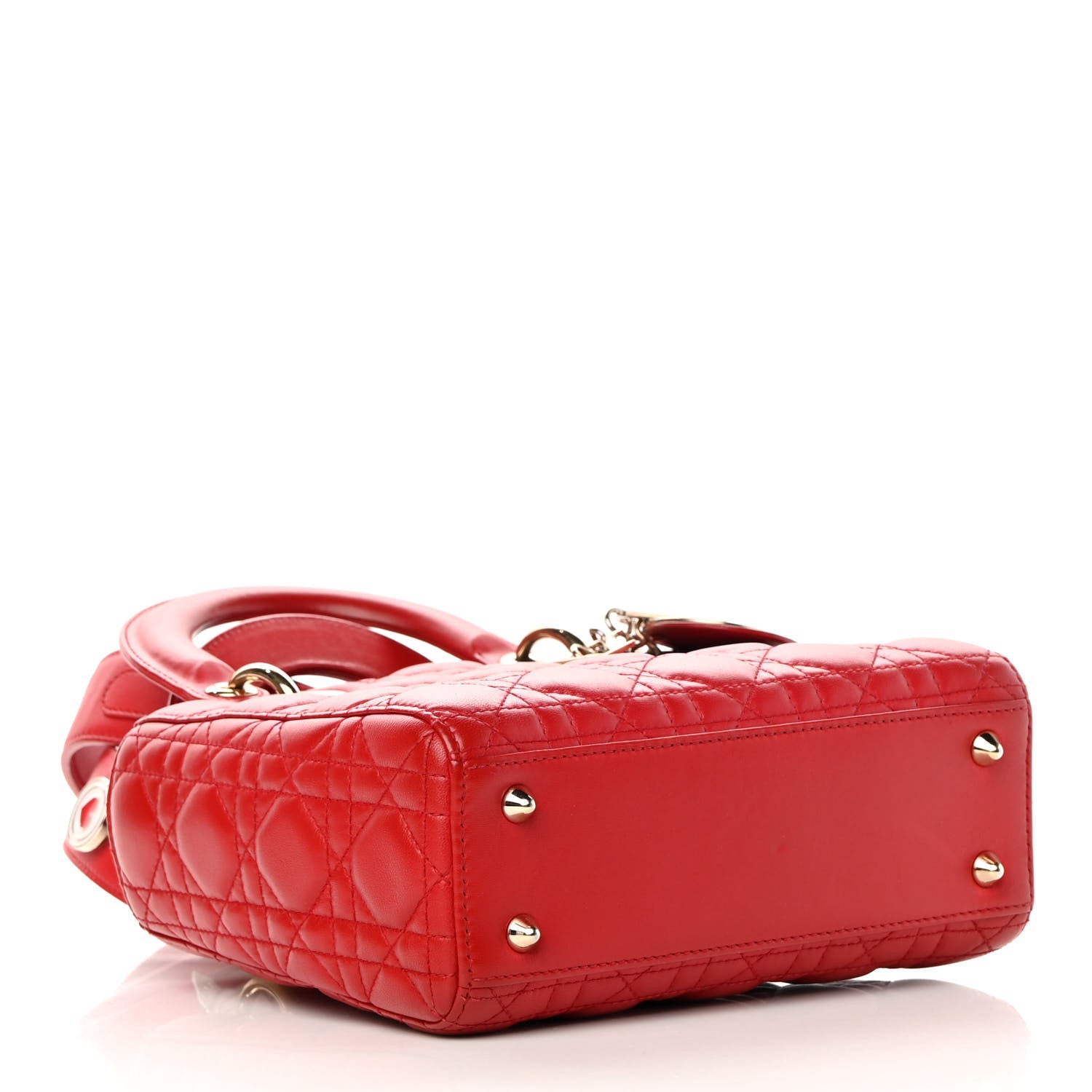 Christian Dior Lambskin Cannage Small Lucky Badges My Lady Dior Red 4 of 16
