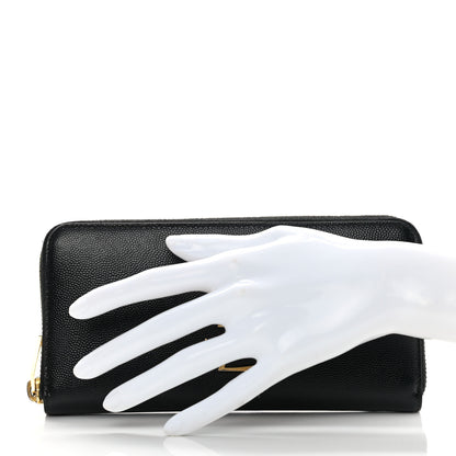 Saint Laurent Grain De Poudre Monogram Zip Around Wallet Black 2 of 11