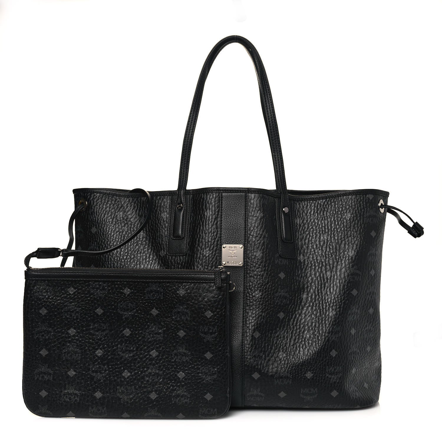 MCM Visetos Large Liz Reversible Shopper Tote Black 1 of 19