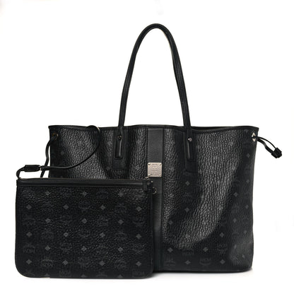 MCM Visetos Large Liz Reversible Shopper Tote Black 1 of 19