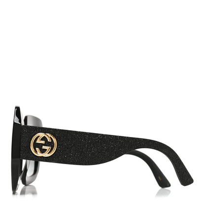 Gucci Square Frame GG0102S Sunglasses Glitter Black 3 of 7