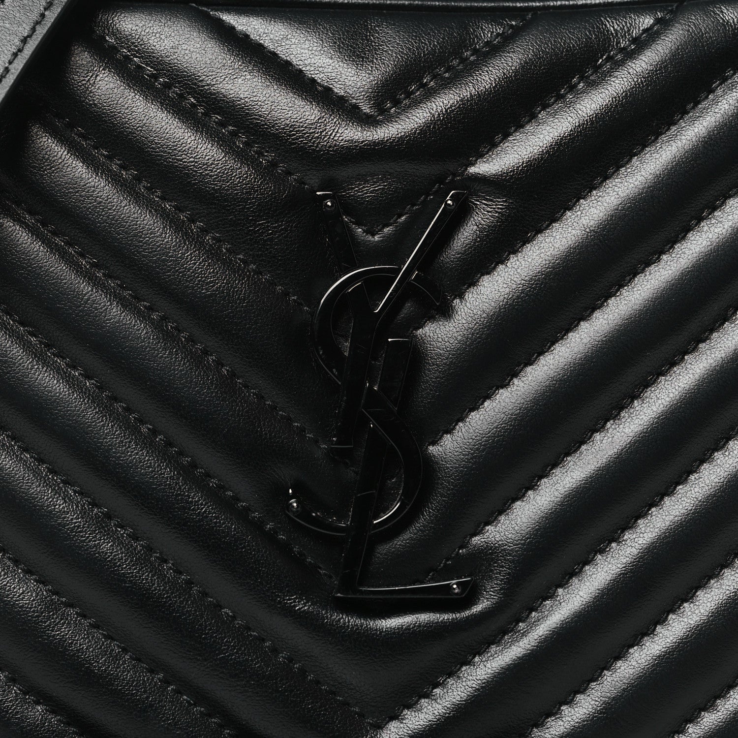 Saint Laurent Calfskin Matelasse Monogram Monochrome Lou Camera Bag Black 8 of 13