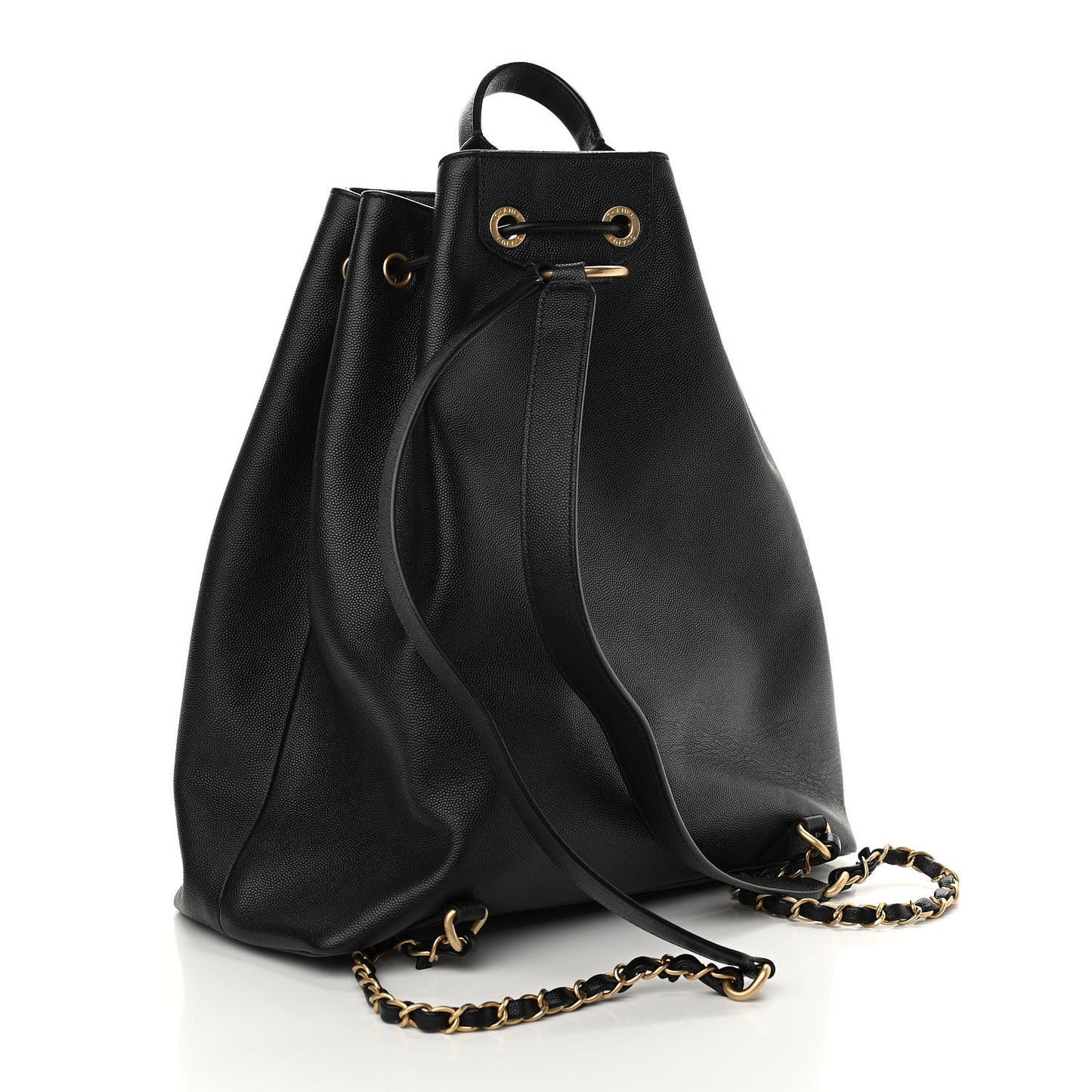 Caviar Deauville Drawstring Backpack Black