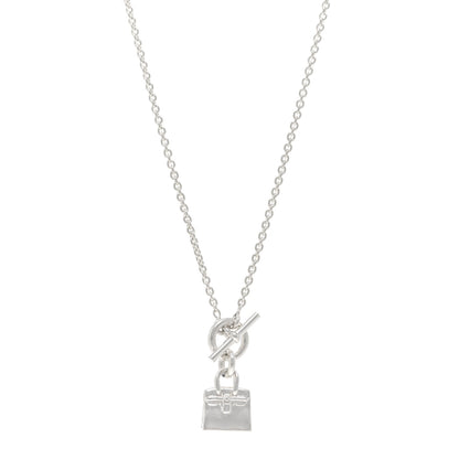 Hermes Sterling Silver Birkin Amulette Pendant Necklace 1 of 4