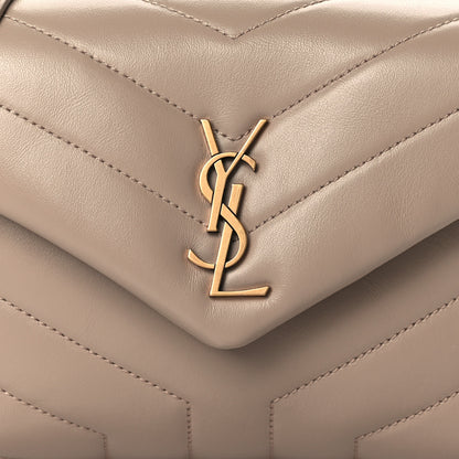 Saint Laurent Calfskin Y Quilted Monogram Toy Loulou Crossbody Bag Latte 8 of 10