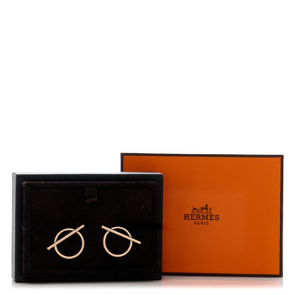Hermes 18K Rose Gold MM Echappee Earrings 5 of 5