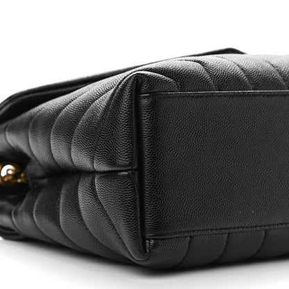 Saint Laurent Grain de Poudre Calfskin Y Quilted Monogram Small Loulou Chain Satchel Black 15 of 17
