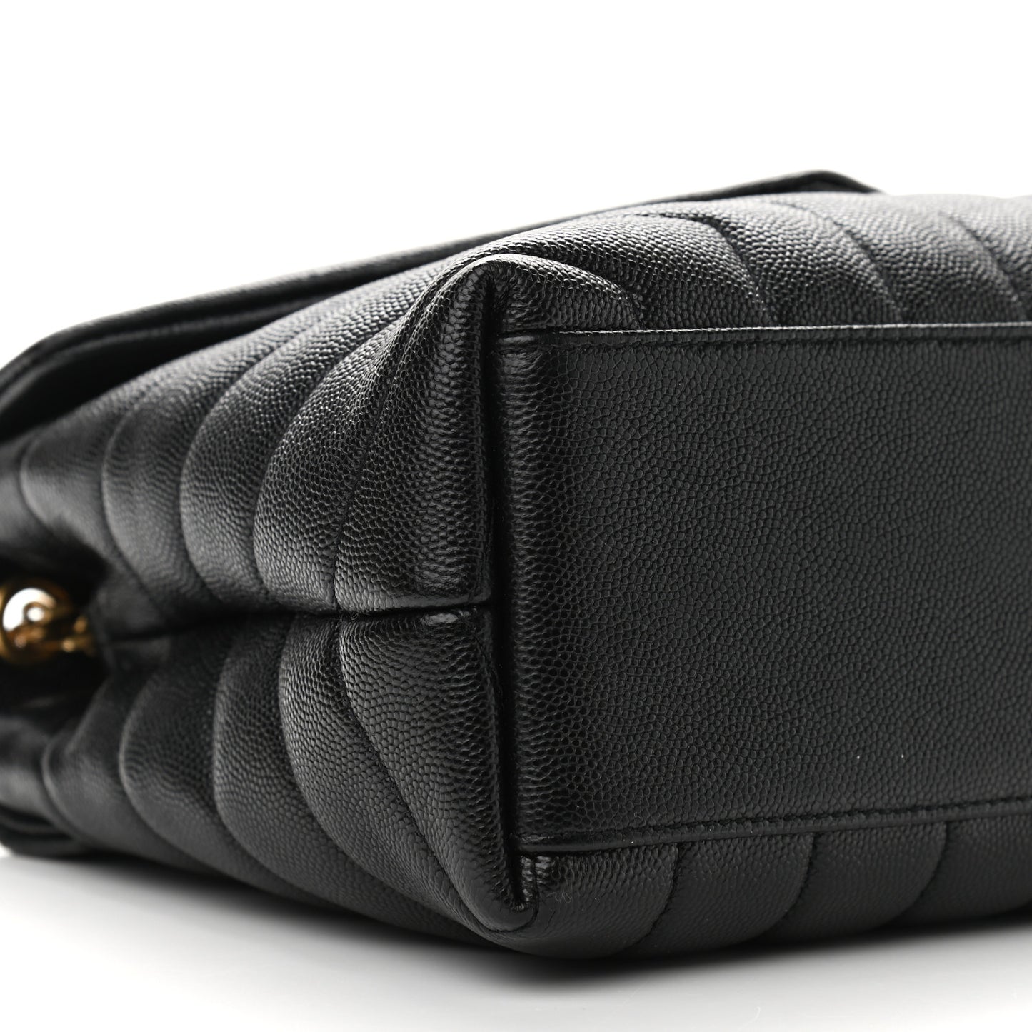 Grain de Poudre Calfskin Y Quilted Monogram Small Loulou Chain Satchel Black