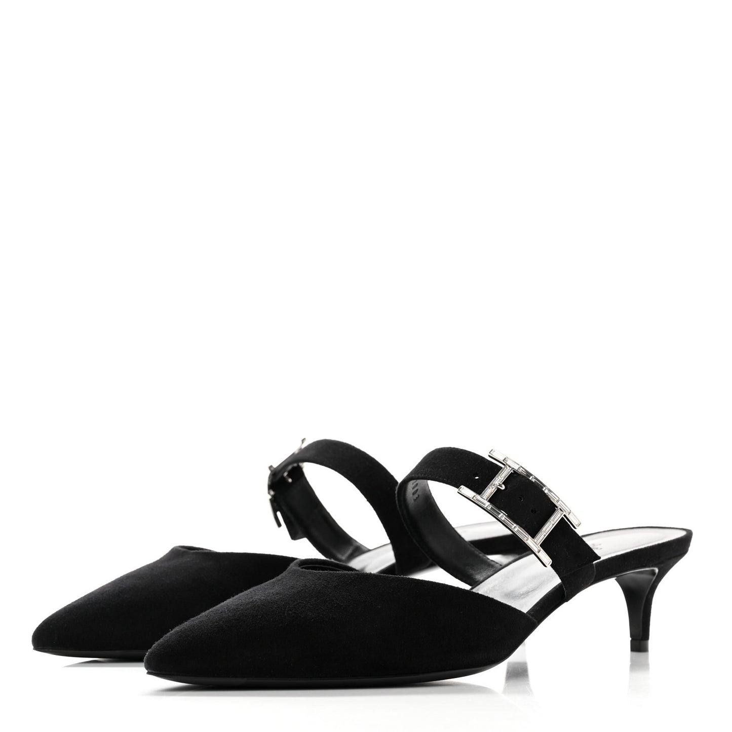 Suede Goatskin Blink Mules 39 Black