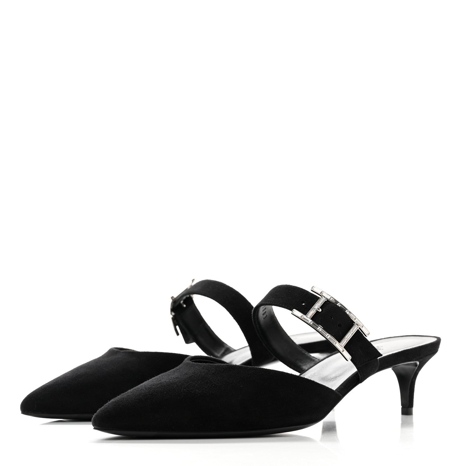 Hermes Suede Goatskin Blink Mules 39 Black 3 of 7