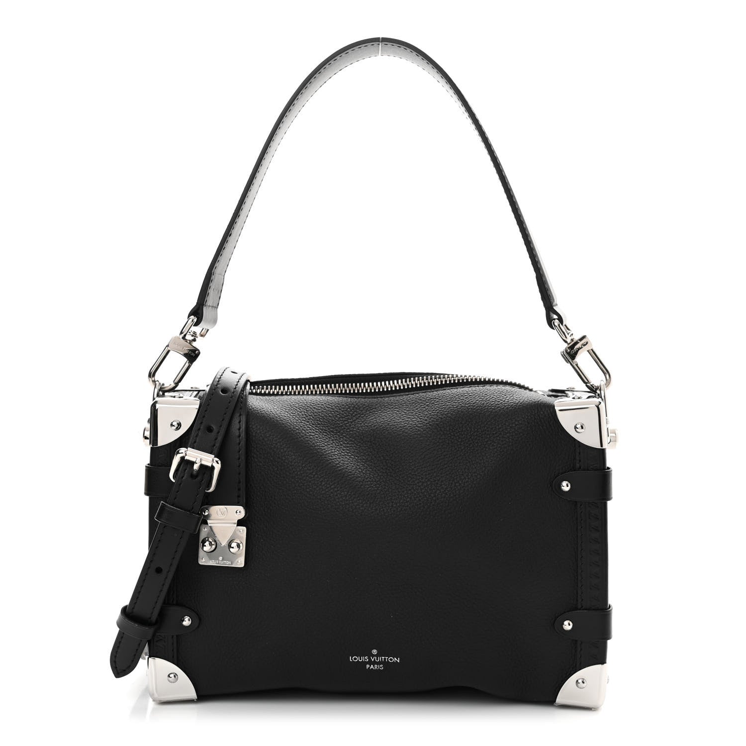 Louis Vuitton Calfskin Side Trunk MM Black 1 of 11