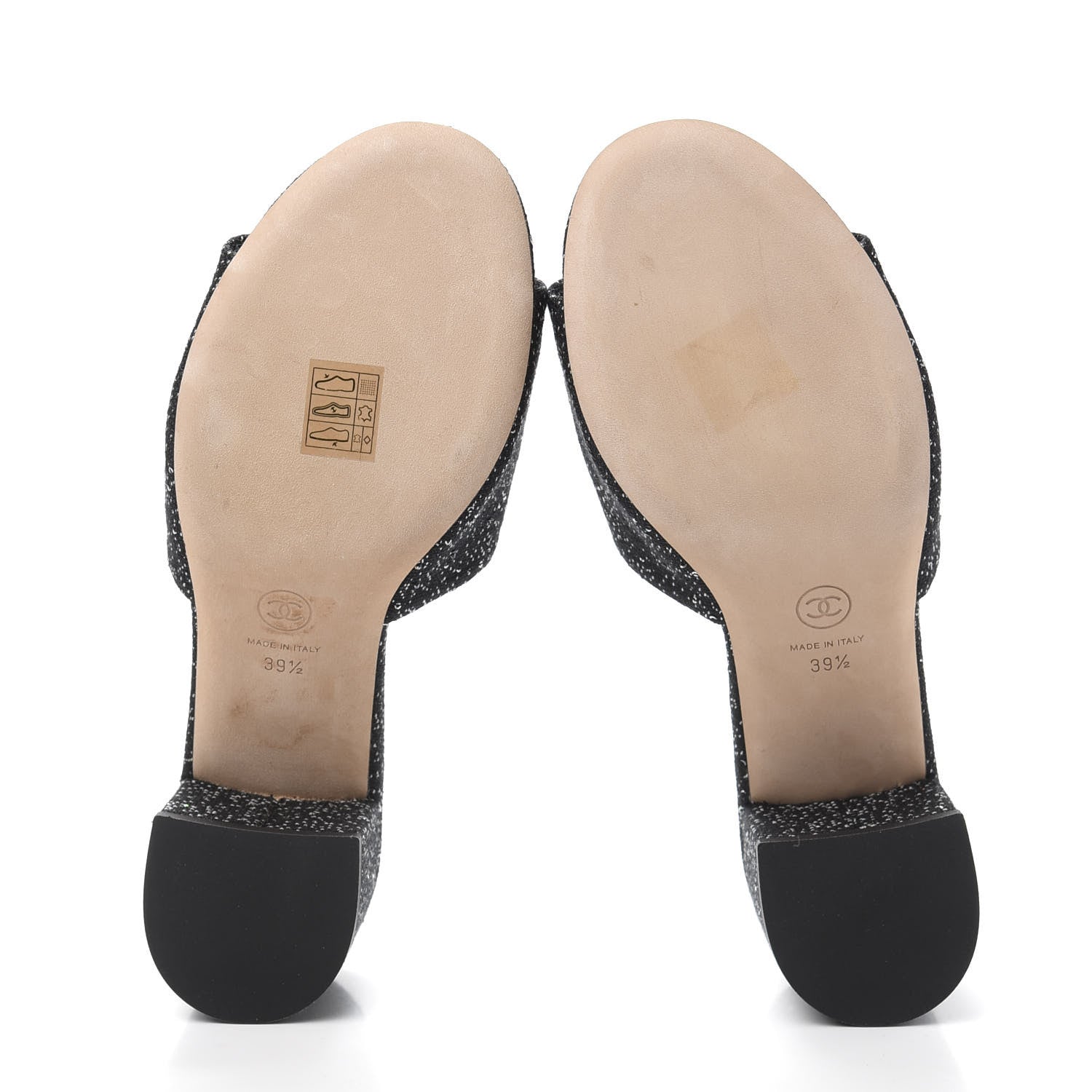 Chanel Tweed CC Mules 39.5 Black 5 of 8