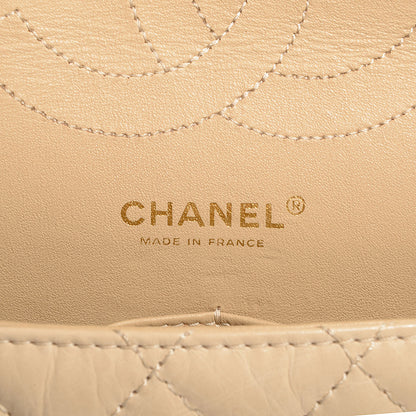 Chanel Aged Calfskin Quilted Accordion Double Flap Beige 6 of 8