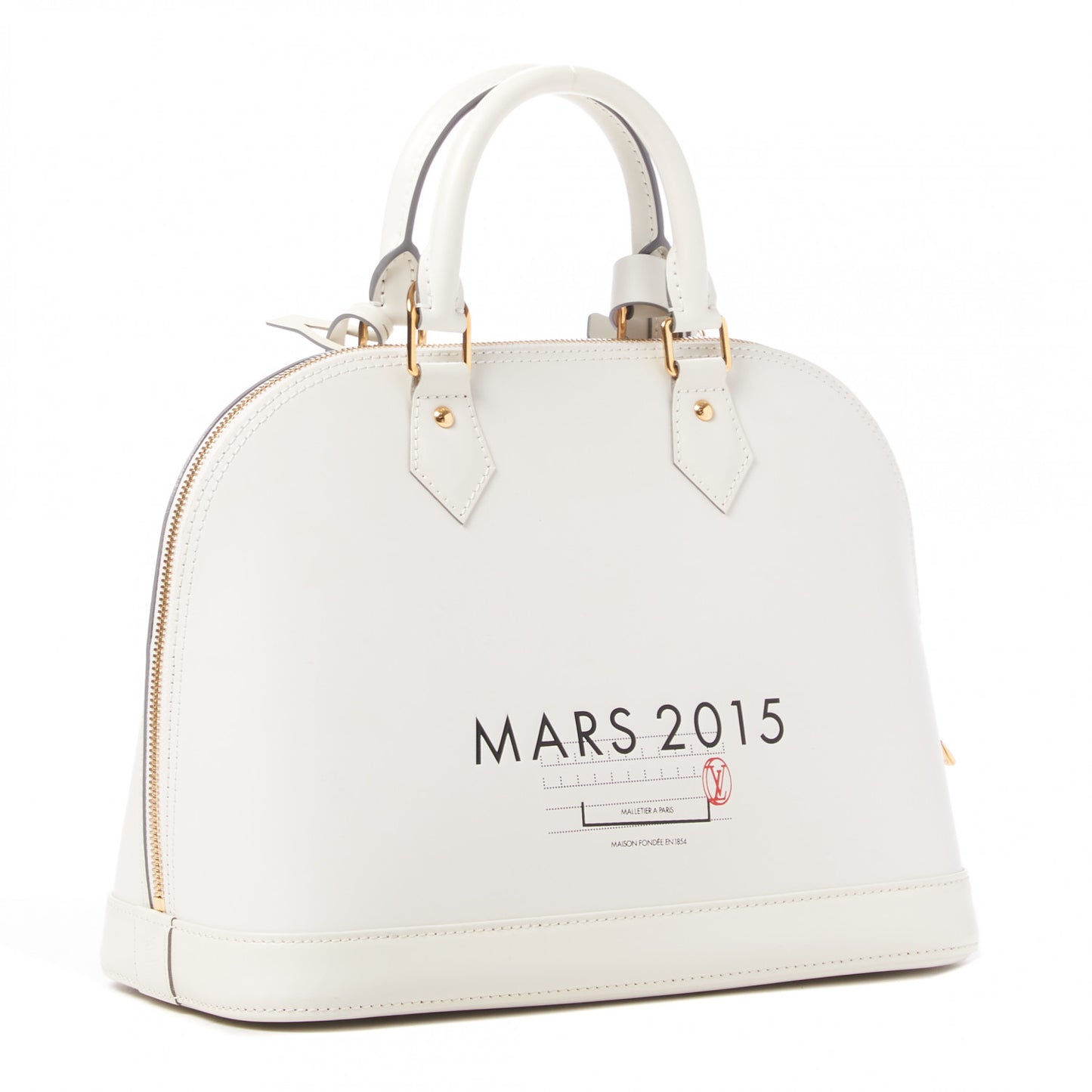 Smooth Calfskin Signature Alma PM White