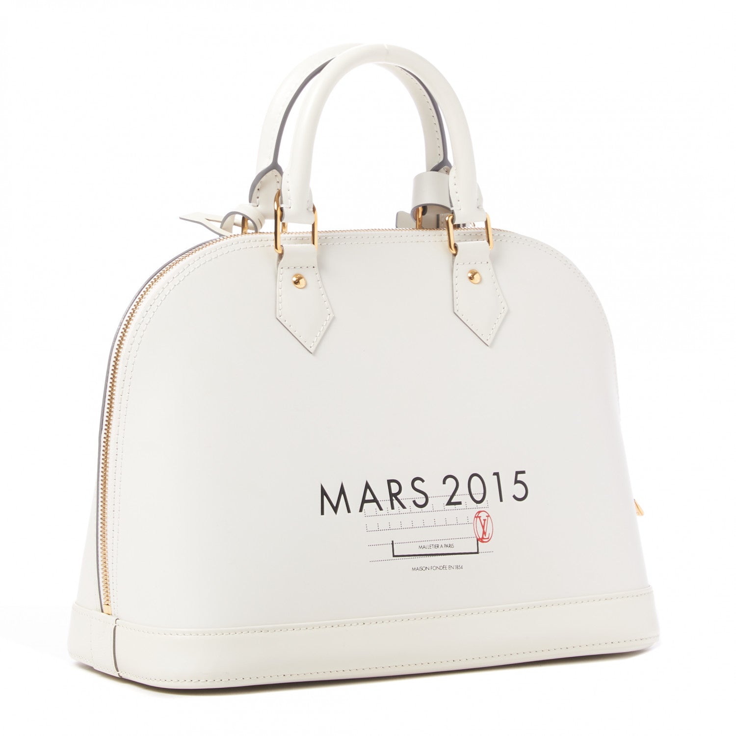 Louis Vuitton Smooth Calfskin Signature Alma PM White 2 of 7