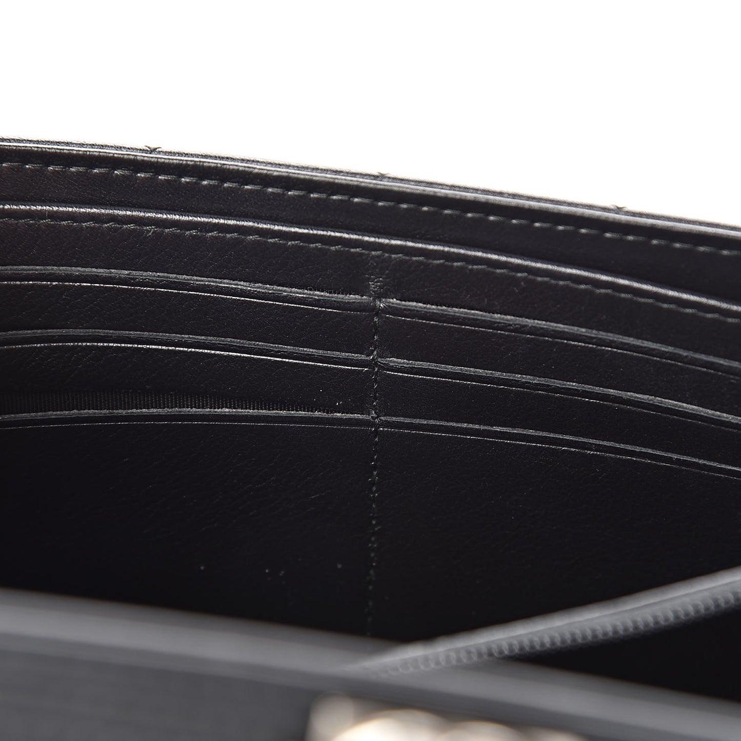 Lambskin Quilted Boy Flap Wallet Black