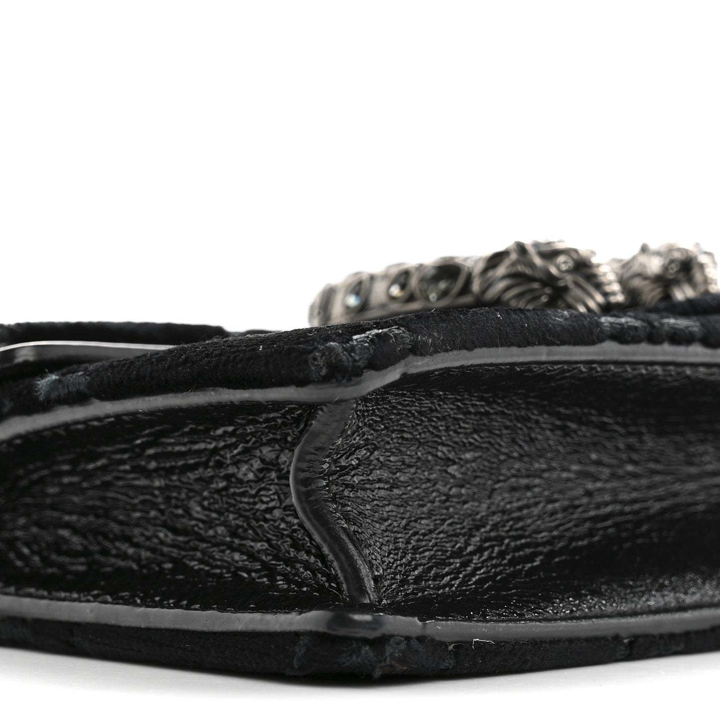 Velvet GG Monogram Super Mini Dionysus Shoulder Bag Black