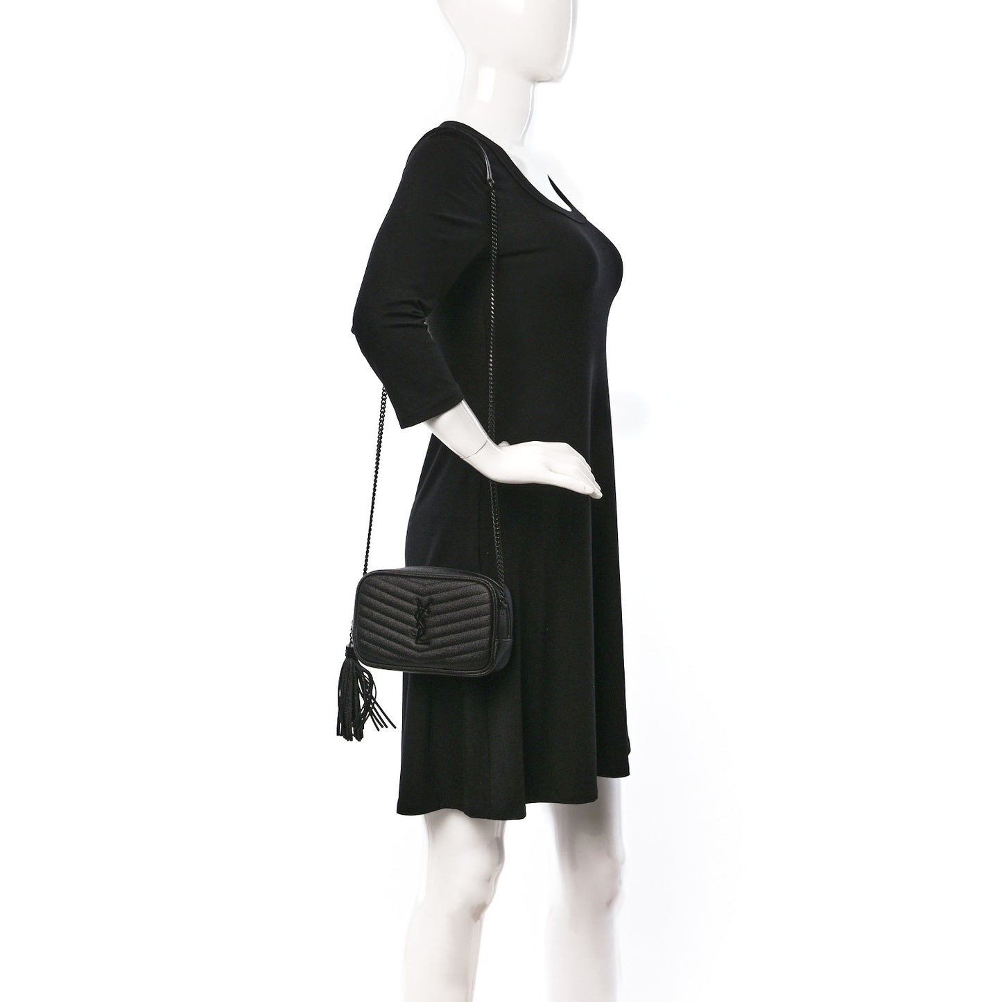 Grain De Poudre Matelasse Monochrome Monogram Mini Lou Camera Bag Black