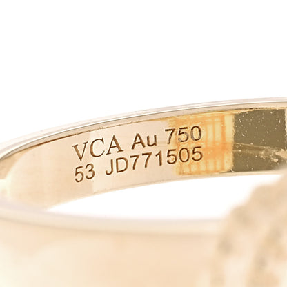 Van Cleef & Arpels 18K Yellow Gold Guilloche Vintage Alhambra Ring 53 6.5 4 of 5