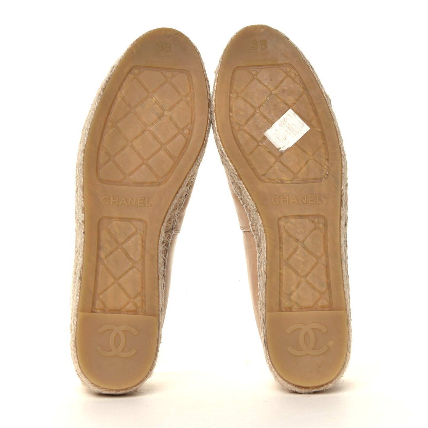 Lambskin CC Espadrilles 38 Beige Black