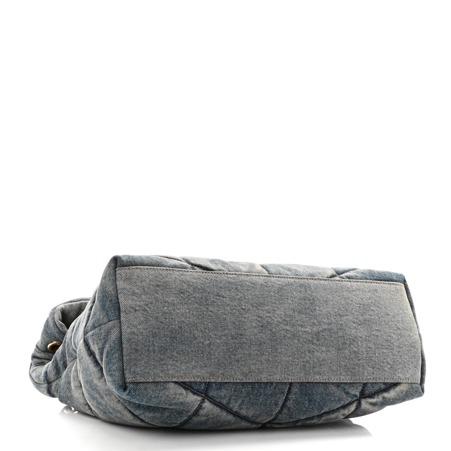 Saint Laurent Denim Quilted Medium Loulou Puffer Monogram Chain Satchel Blue Cinnamon 4 of 9