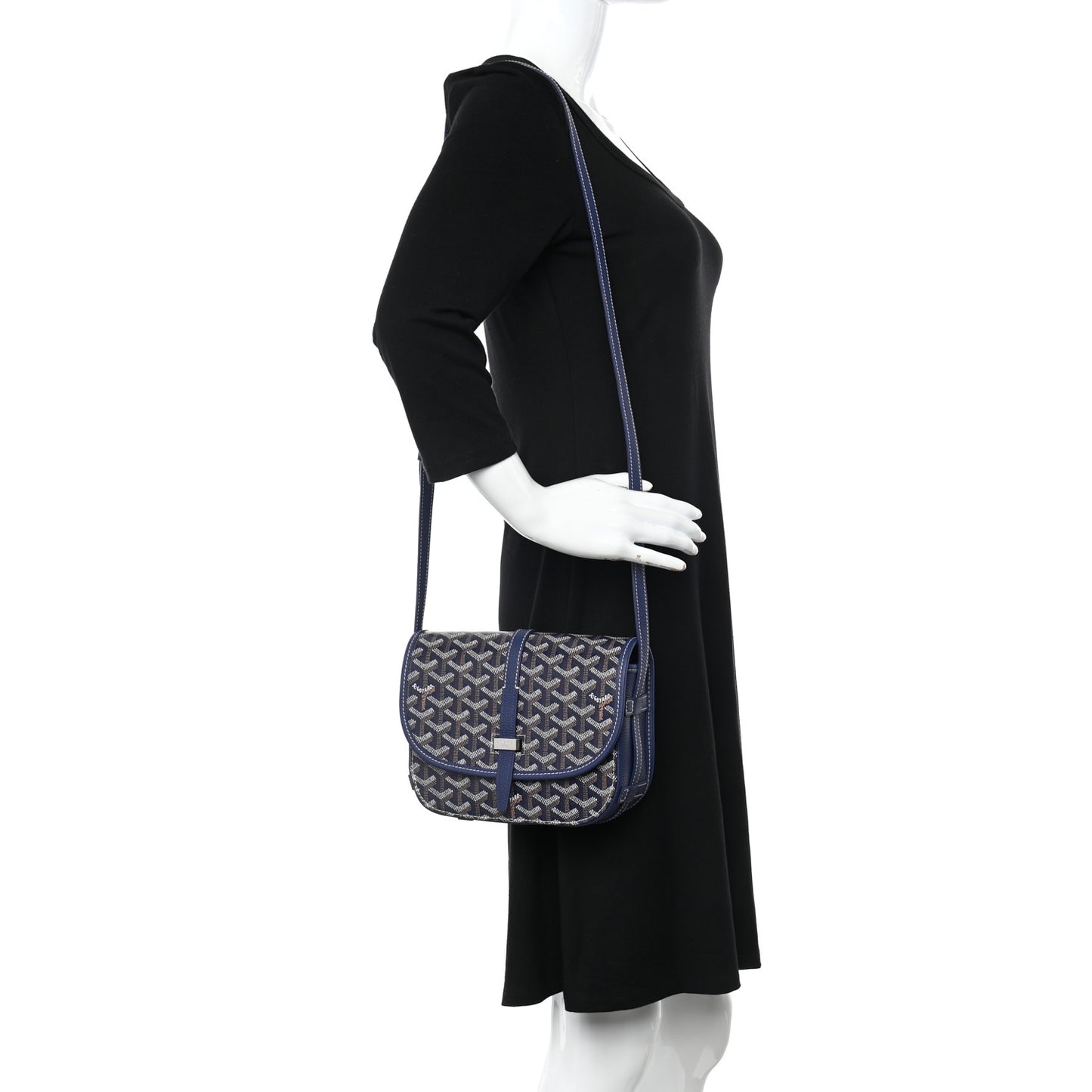 Goyardine Belvedere II PM Messenger Bag Navy
