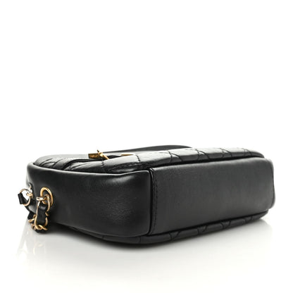 Chanel Lambskin Quilted Large Buckle Camera Case Bag Black 4 of 10
