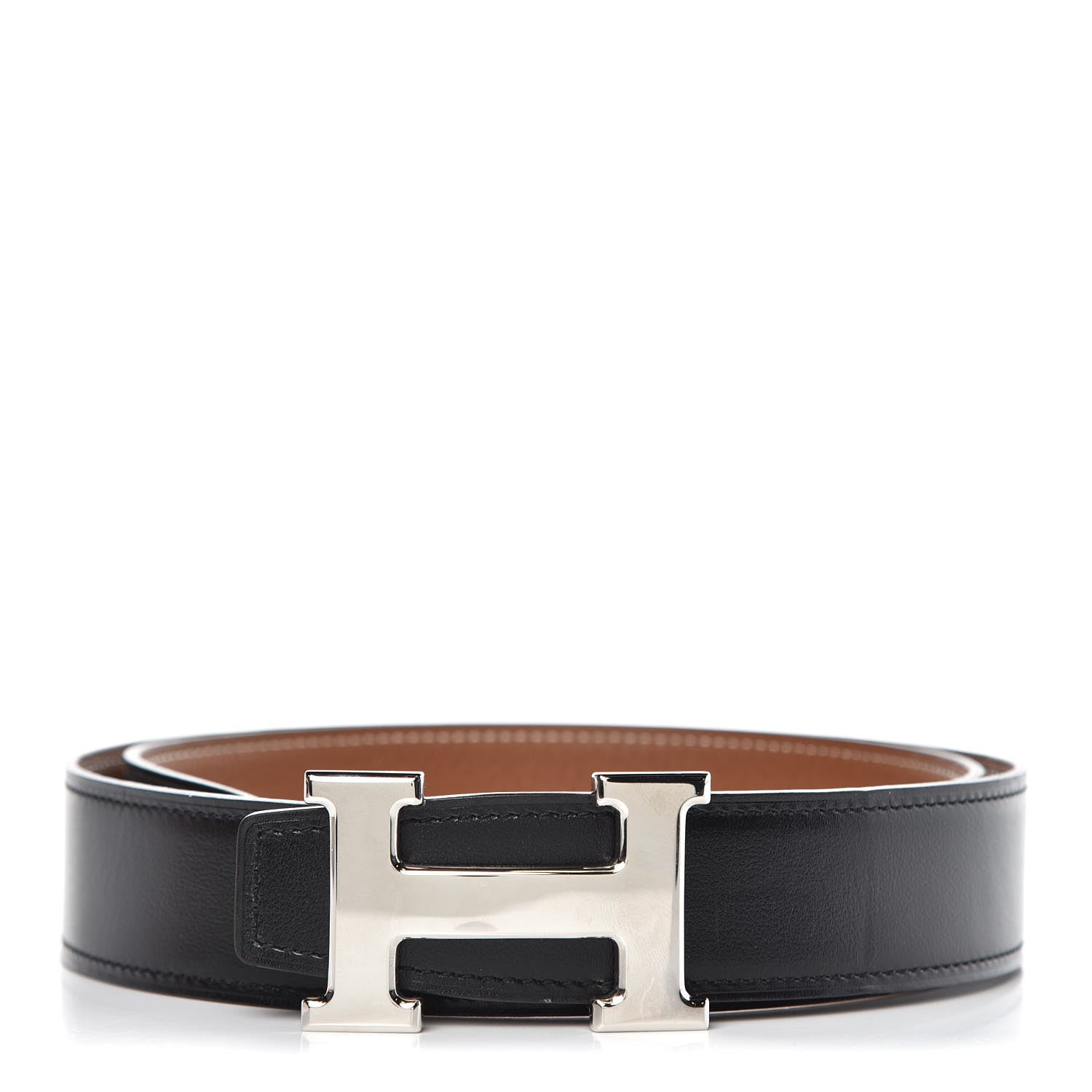 Hermes Box Togo 32mm H Belt 80 Black Gold 1 of 6