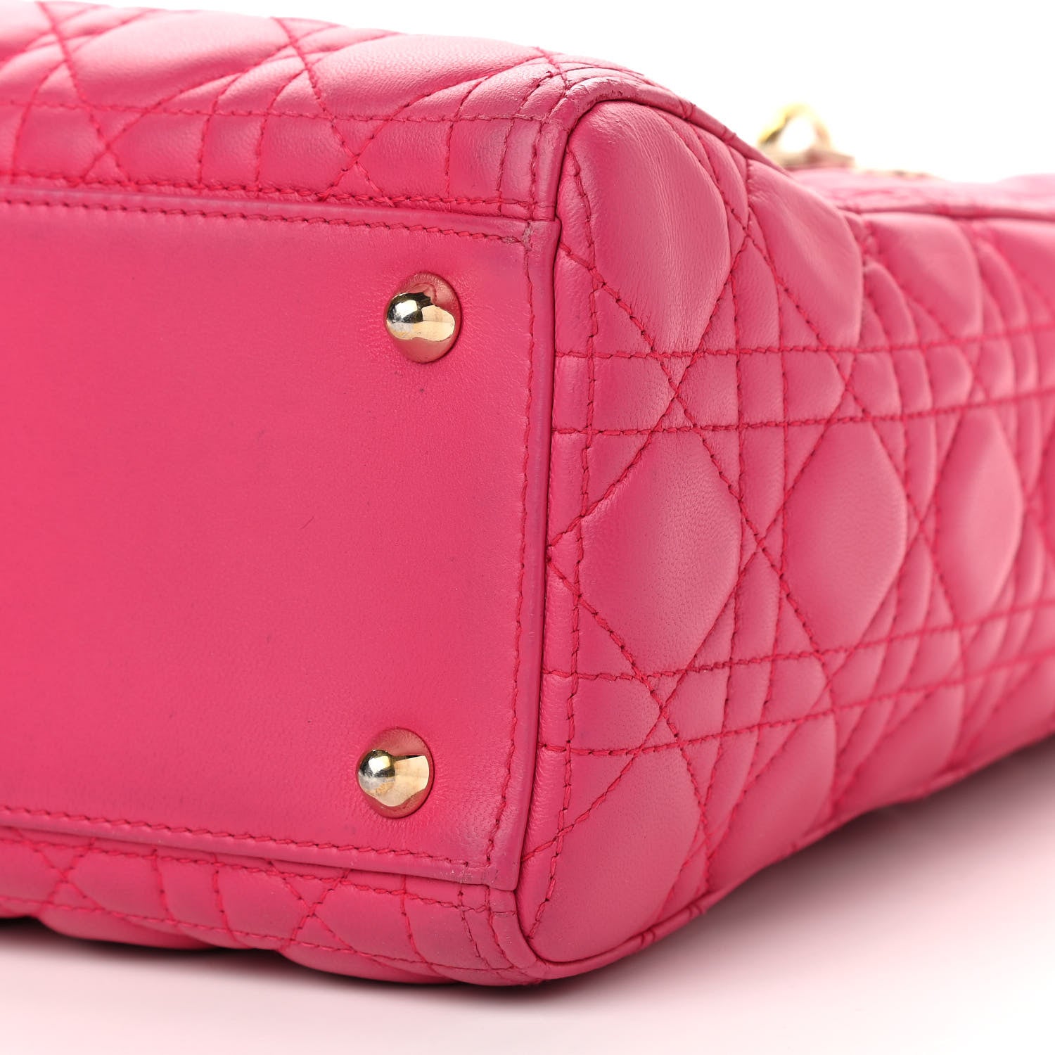 Christian Dior Lambskin Cannage Large Lady Dior Fuchsia 9 of 15