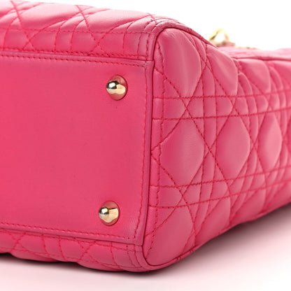 Christian Dior Lambskin Cannage Large Lady Dior Fuchsia 9 of 15