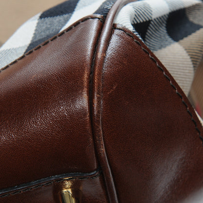 Burberry House Check Small Canterbury Tote Dark Tan 8 of 10