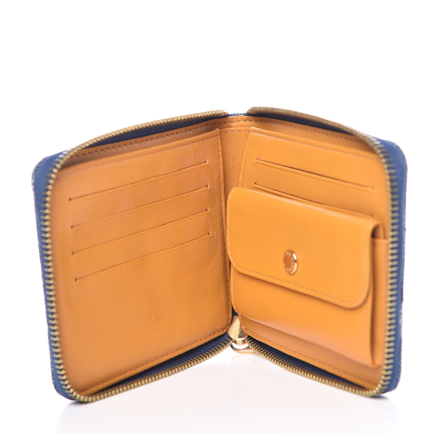 Louis Vuitton Denim Mini Zippy Wallet Blue 5 of 6