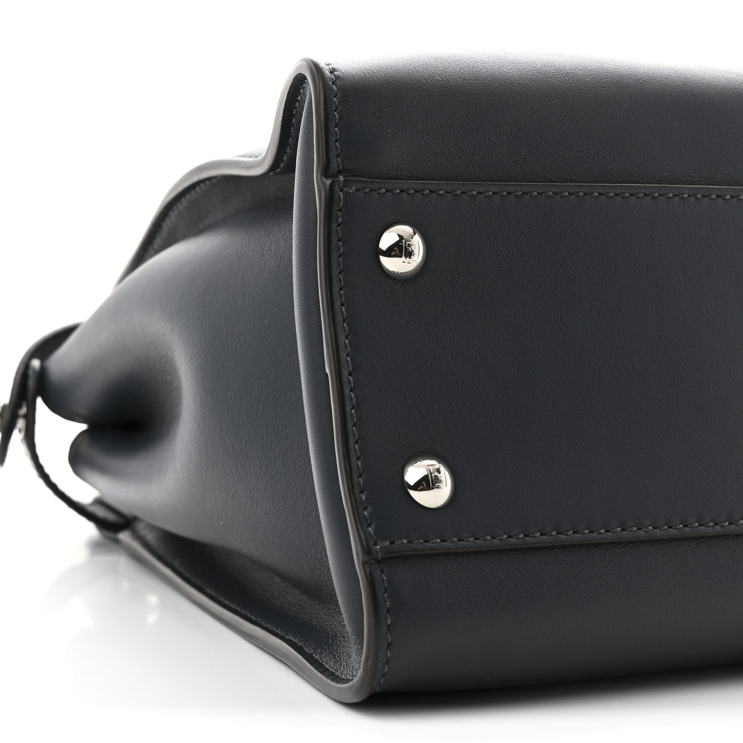 Fendi Vitello Seta Shiny Nappa Elaphe Medium Peekaboo Iconic Satchel Notturno Natural 10 of 11