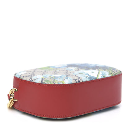 Gucci GG Supreme Monogram Blooms Mini Chain Shoulder Bag Beige Blue Navy Hibiscus Red 4 of 10