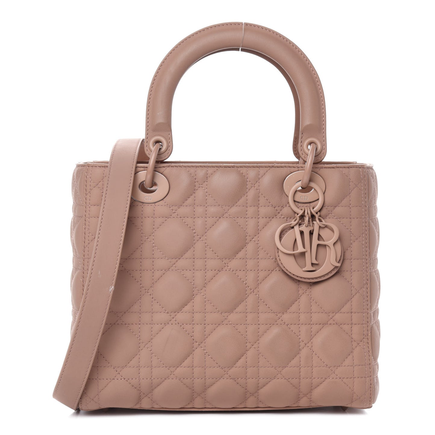 Ultra Matte Calfskin Cannage Medium Lady Dior Beige