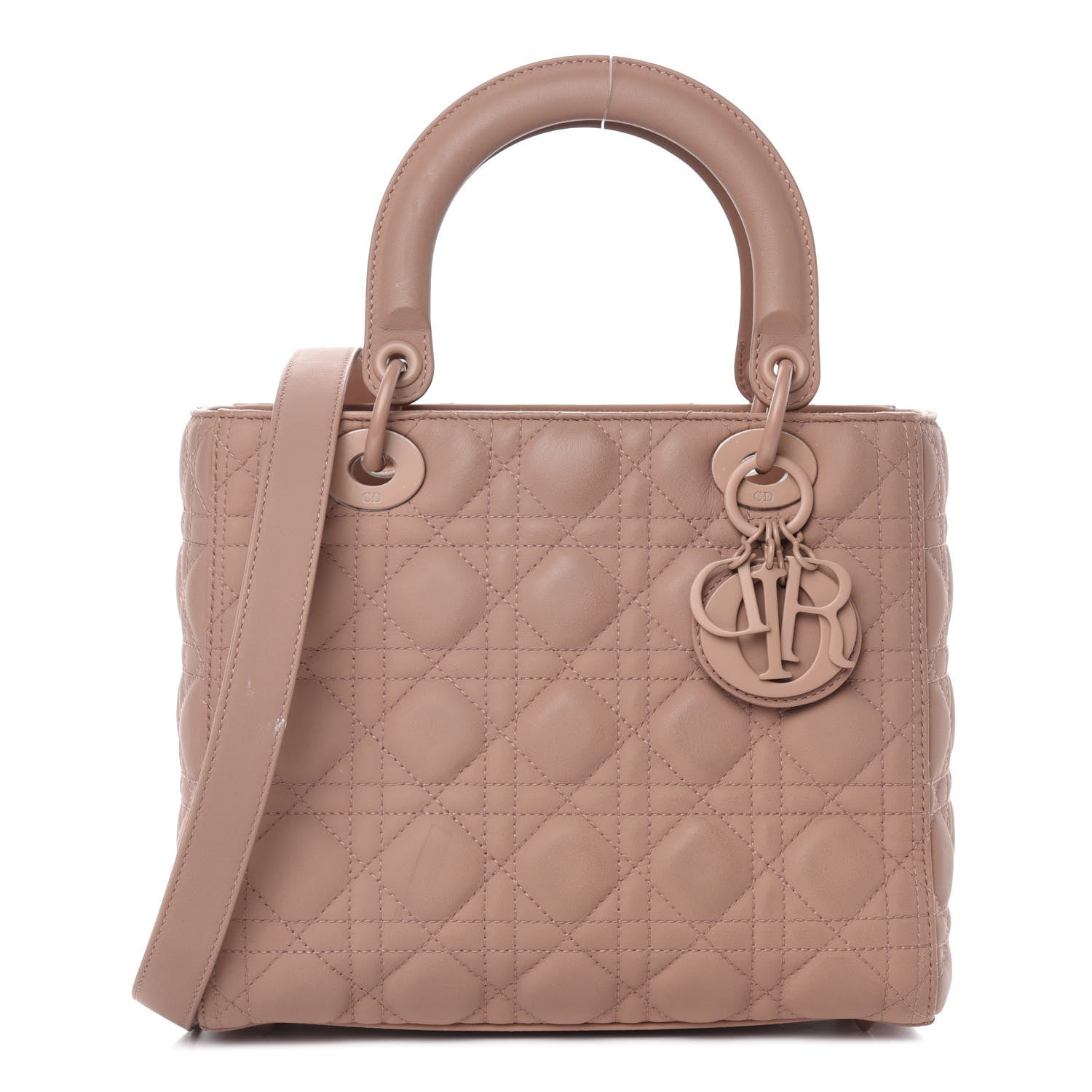 Christian Dior Ultra Matte Calfskin Cannage Medium Lady Dior Beige 1 of 16