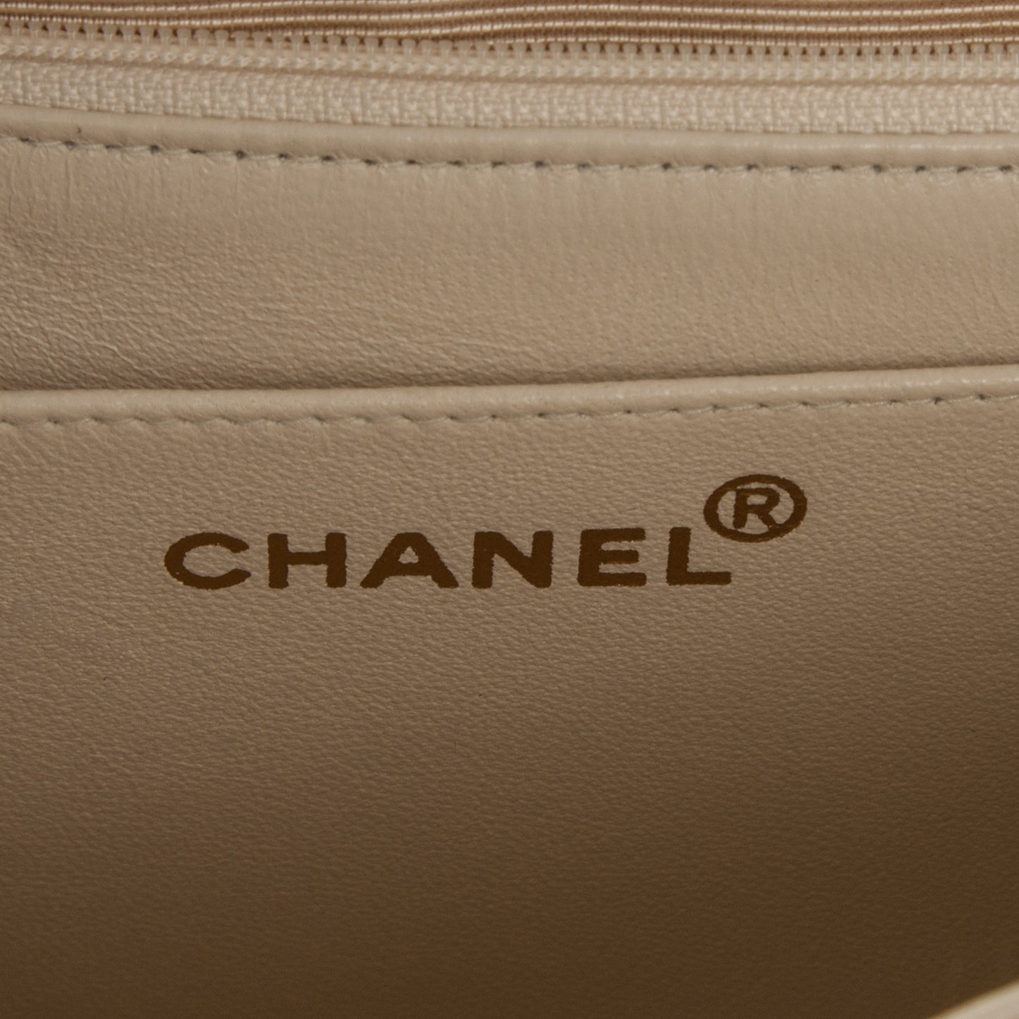 Lambskin Quilted Medium Single Flap Beige