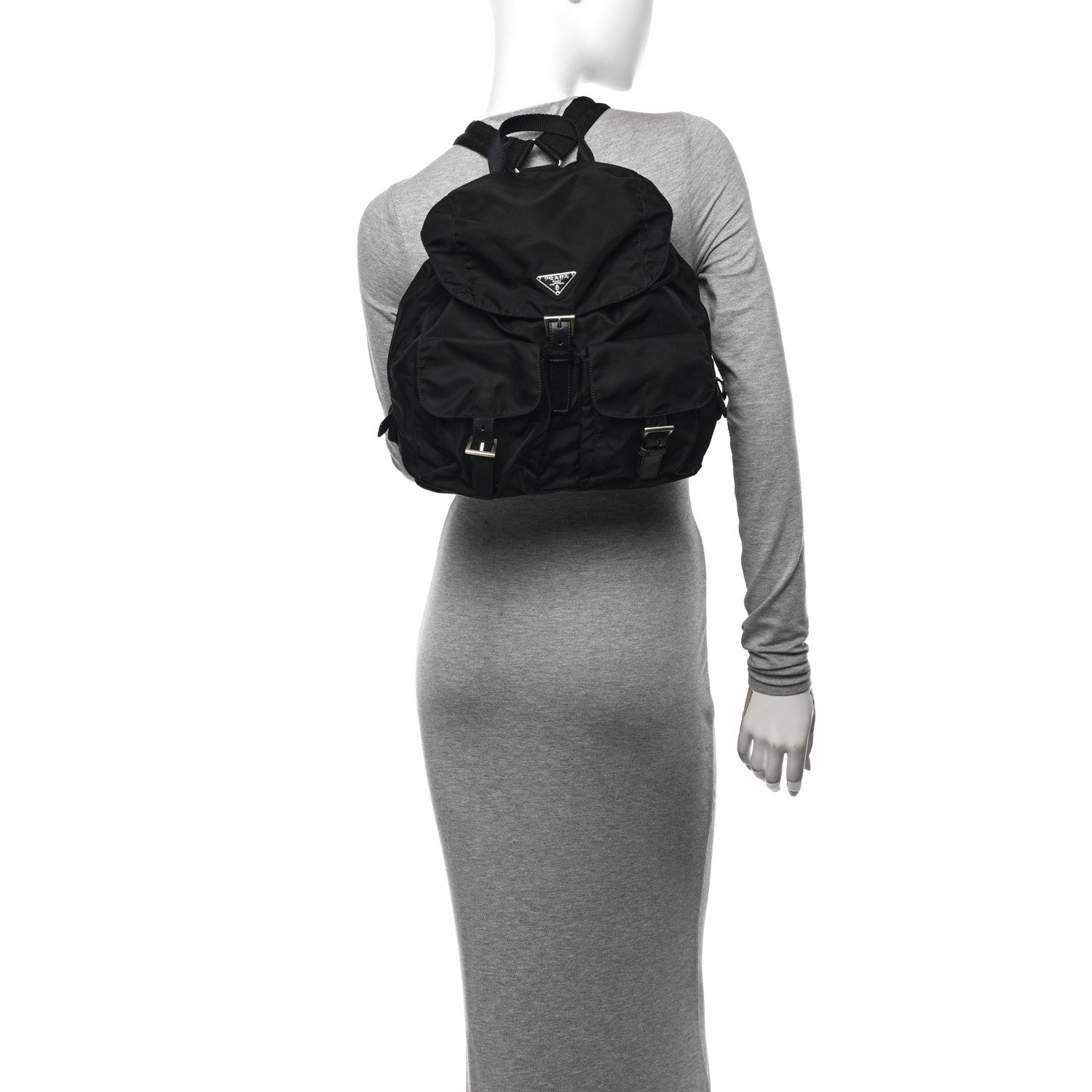 Prada Nylon Vela Medium Backpack Black 2 of 10