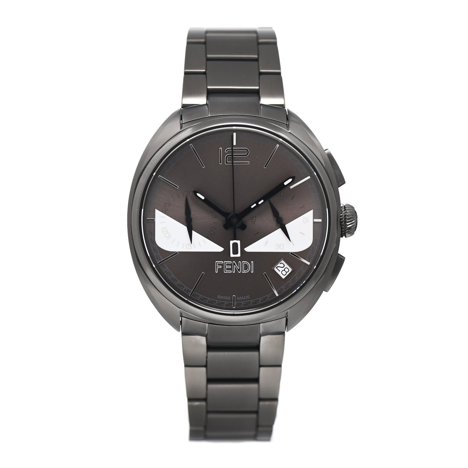Fendi Stainless Steel 40mm Momento Bugs Quartz Watch Grey 1 of 4