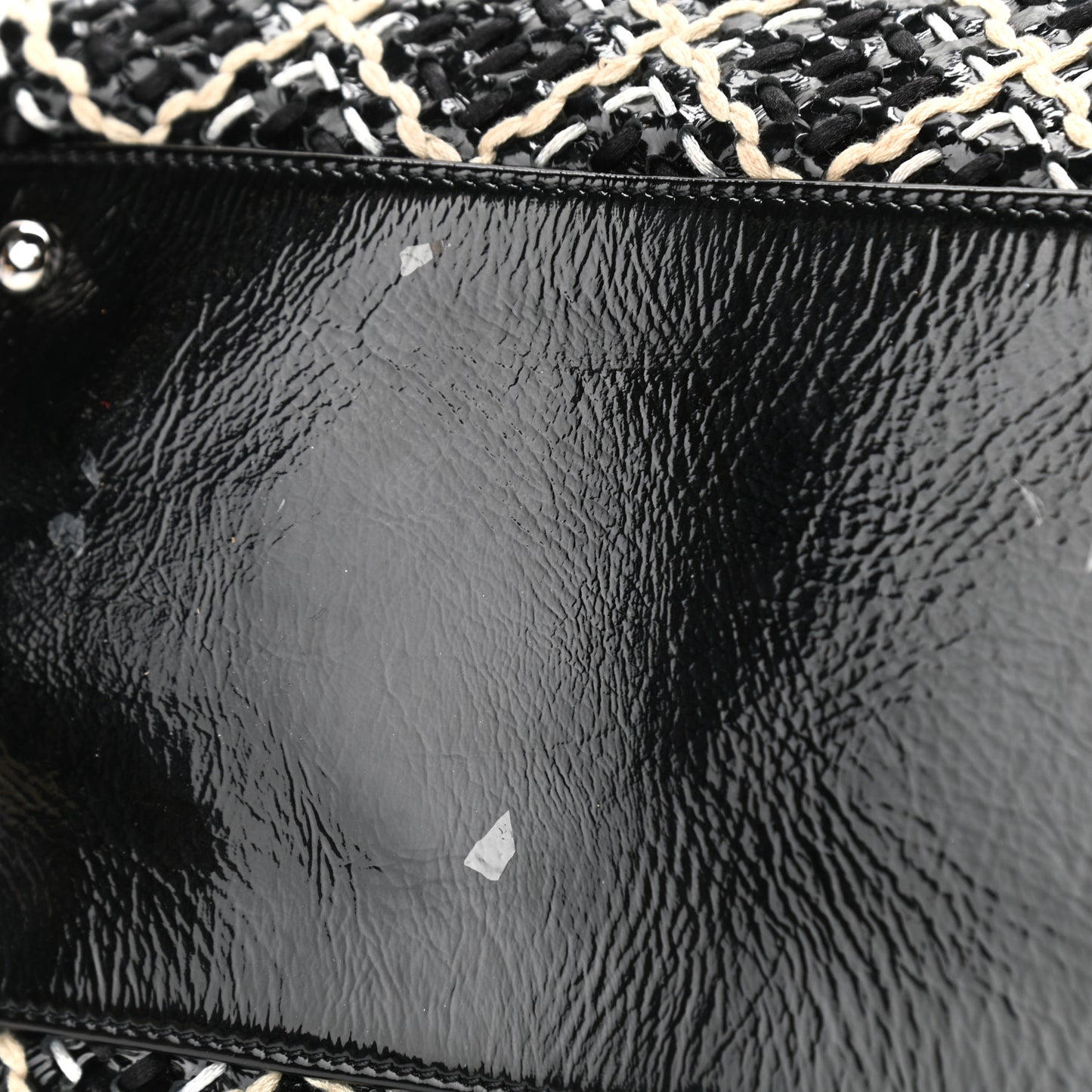 Patent Hand Embroidered Large Just Mademoiselle Black