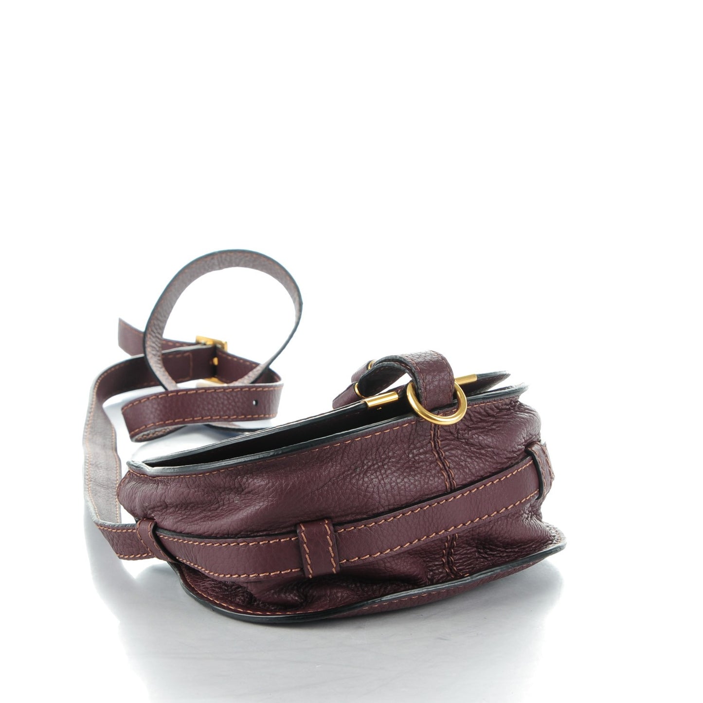 Calfskin Mini Marcie Round Crossbody Bag Dark Velvet