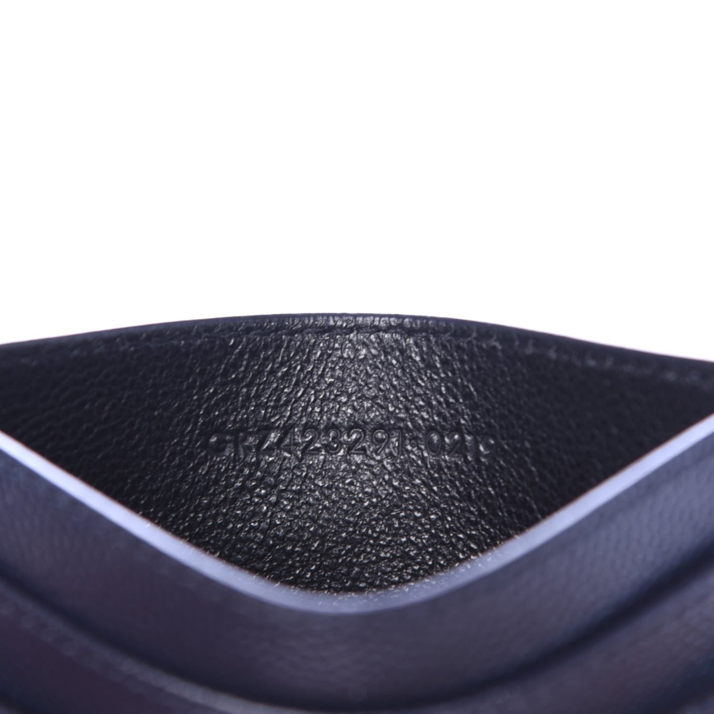 Grain De Poudre Matelasse Monogram Chevron Credit Card Case Deep Marine