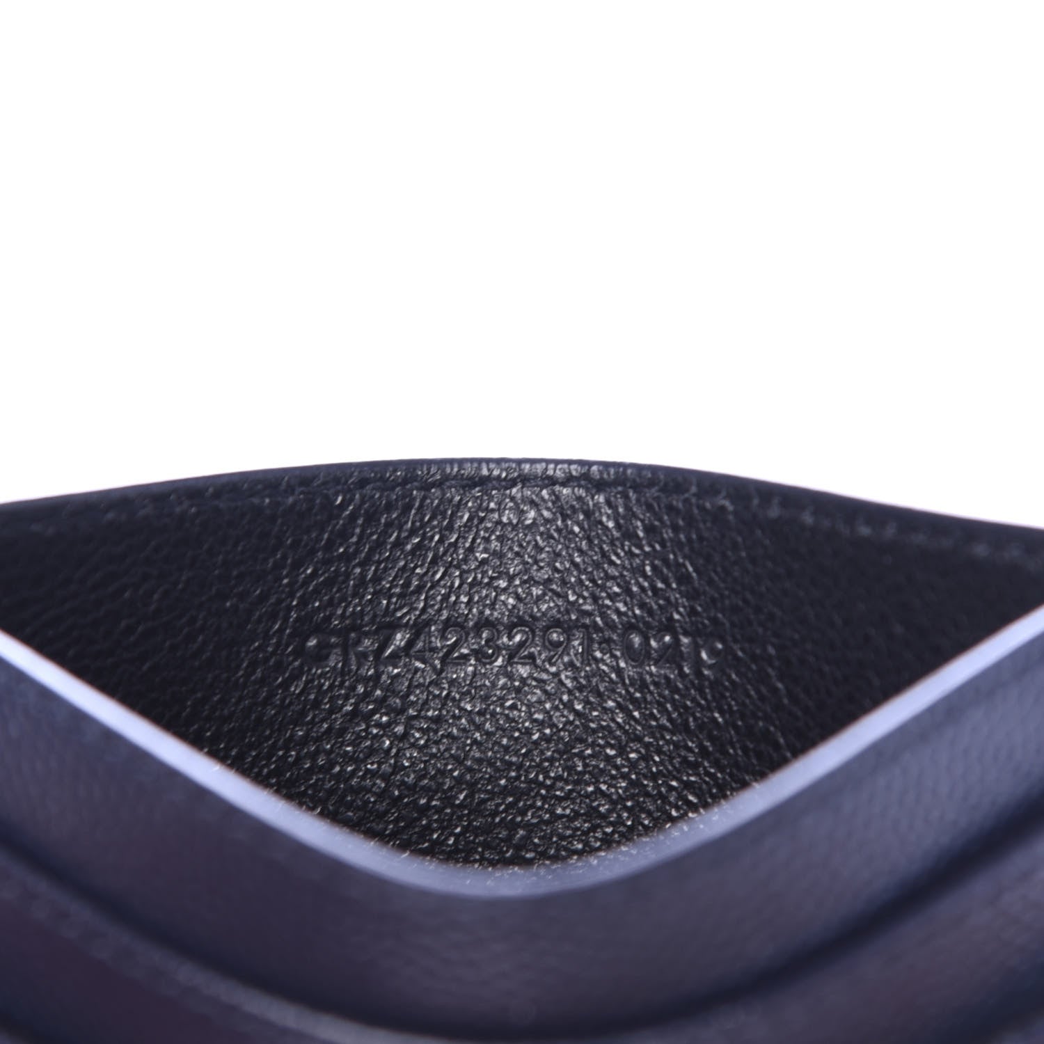 Saint Laurent Grain De Poudre Matelasse Monogram Chevron Credit Card Case Deep Marine 7 of 8