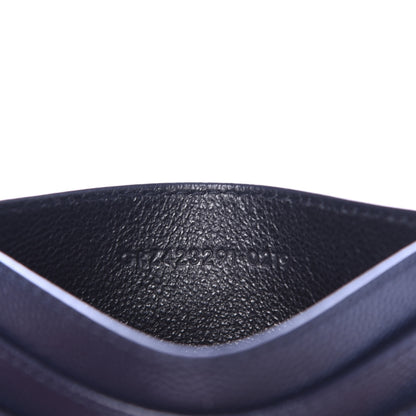 Saint Laurent Grain De Poudre Matelasse Monogram Chevron Credit Card Case Deep Marine 7 of 8